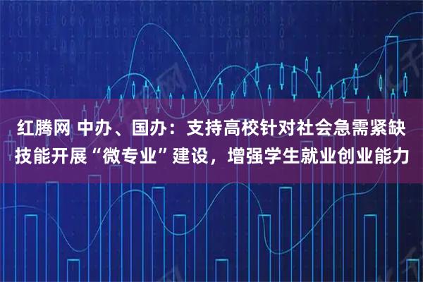 红腾网 中办、国办：支持高校针对社会急需紧缺技能开展“微专业”建设，增强学生就业创业能力