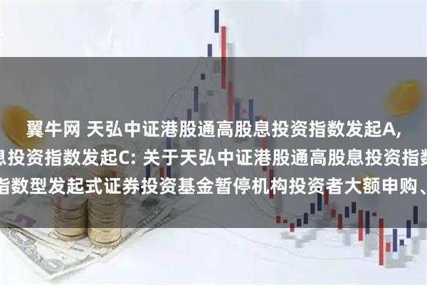 翼牛网 天弘中证港股通高股息投资指数发起A,天弘中证港股通高股息投资指数发起C: 关于天弘中证港股通高股息投资指数型发起式证券投资基金暂停机构投资者大额申购、定期定额投资业务的公告